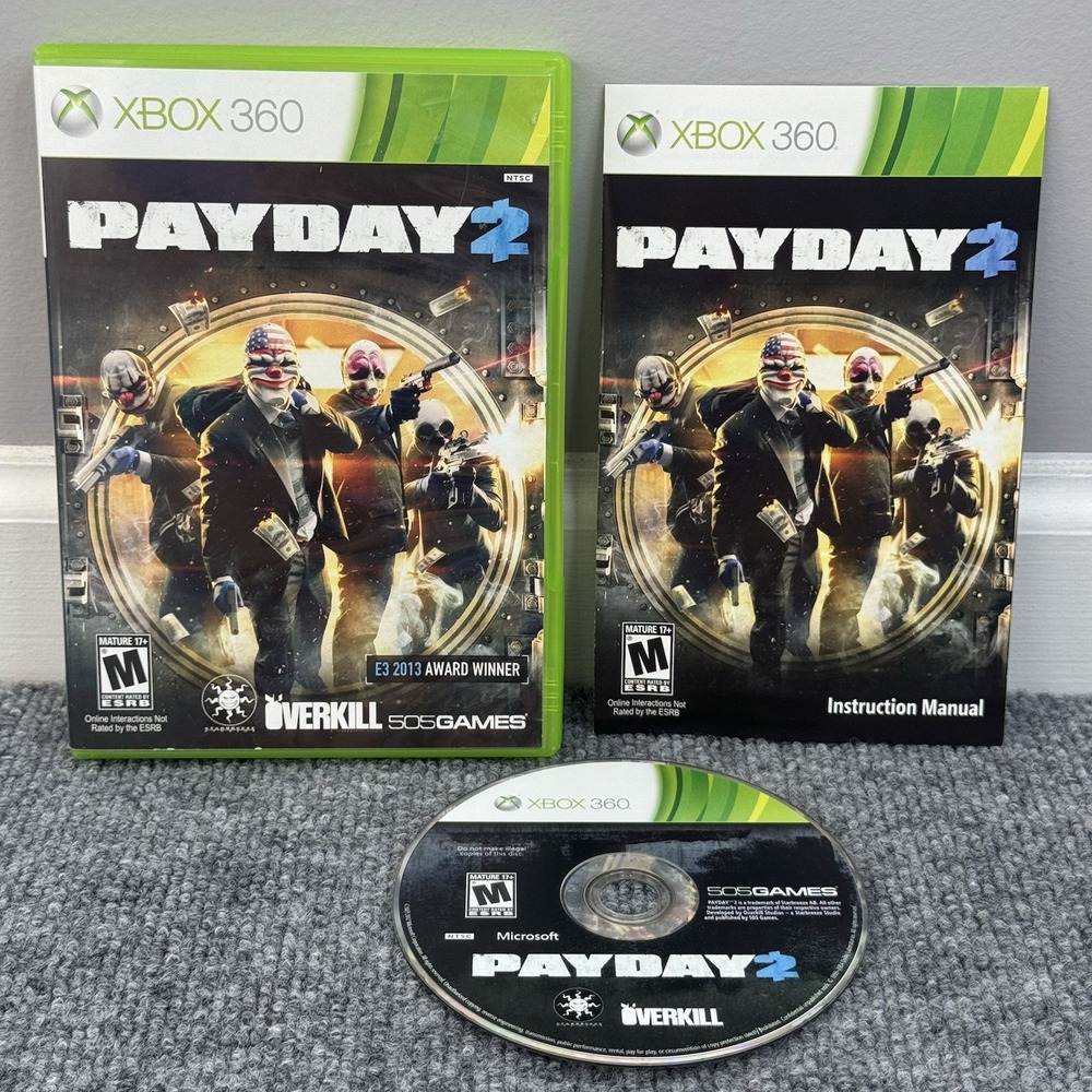 Payday 2 (Microsoft Xbox 360) Complete w/Manual CIB - Tested